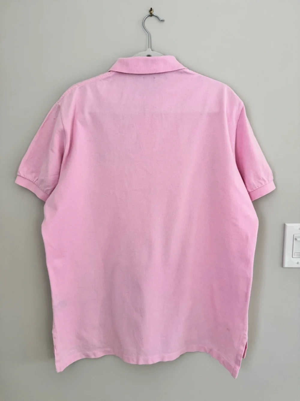 Polo Ralph Lauren Classic Fit Solid Pink Mesh Polo Shirt Pony Logo Size L